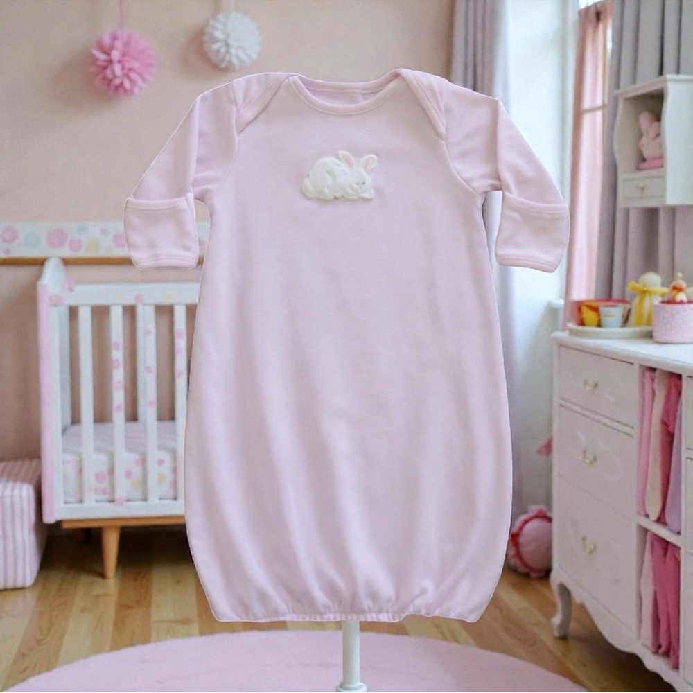 NEW 3 Marthas Pink Gown Bunny Sz 0-3M AND NEW Pink Sweater Sz 0-6 M